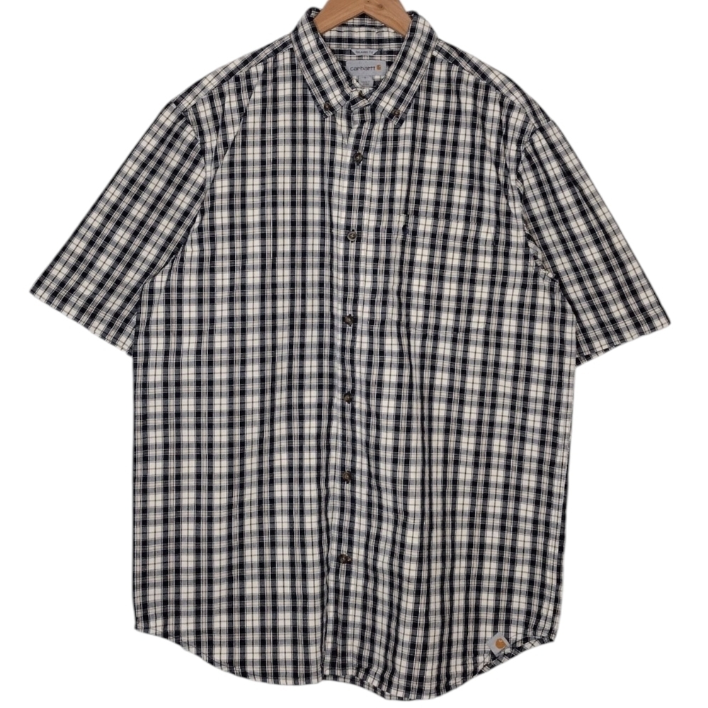 Carhartt Men's Plaid Relaxed Fit Western Cowboy Casual Button Down Shirt Sz L